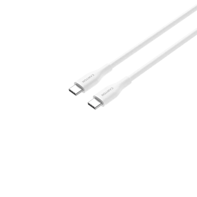 CANYON laidas CC60SC10 C-C 60W 1m silikoninis baltas