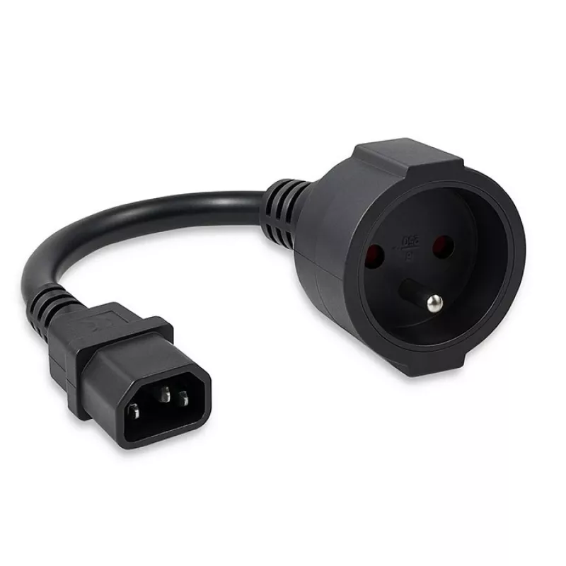 Maitinimo adapteris QOLTEC IEC 320 C14 į prancūzišką kištuką, 0,15 m laidas