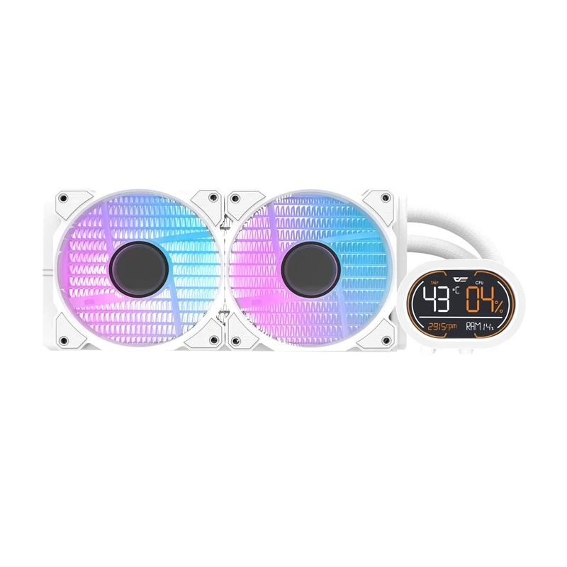 CPU vandens aušintuvas Darkflash DH240D baltas 240 mm radiatorius RGB