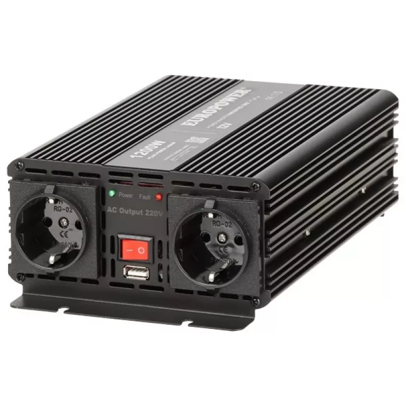 Galios keitiklis Europower INV/12/1200/MS/S 12V DC į 230V AC 1200W