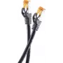 Helos - komutacinis kabelis - RJ-45 (V) į RJ-45 (V) - 15 m - SFTP - CAT 6a - lauko, nesiveliantis - Juoda