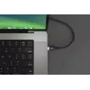 HYPER HyperJuice 240W Silikoninis USB-C į USB-C laidas (6 pėdos/2 m) - Juodas