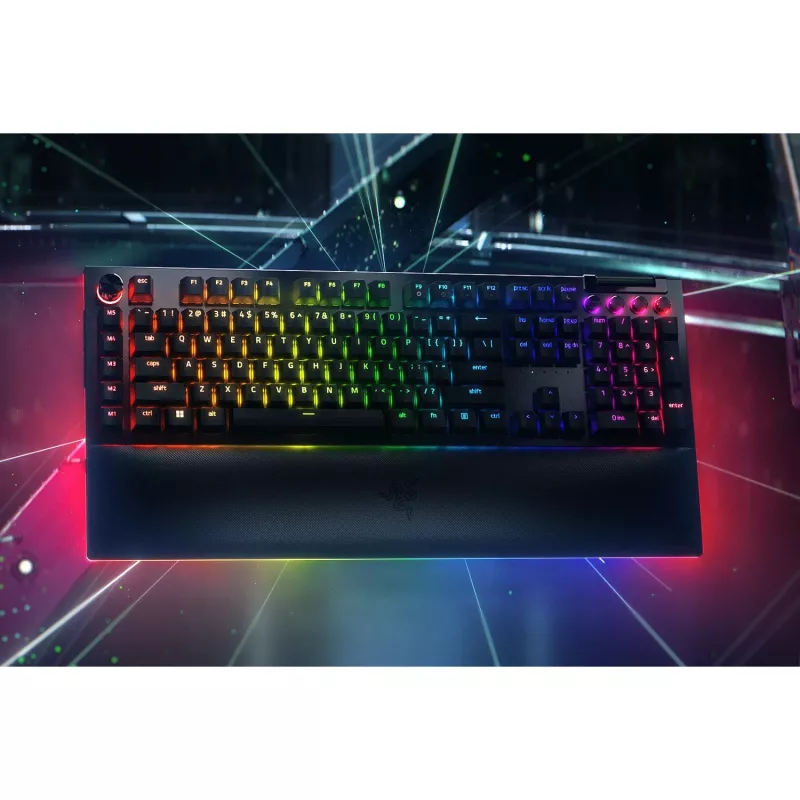 Razer JuodaWidow V4 Pro klaviatūra, žaidimams, USB, QWERTZ, vokiška, juoda
