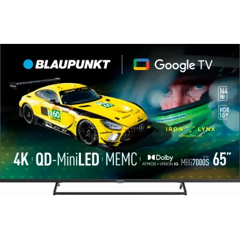 Televizorius BLAUPUNKT 65MBG7000S 65 colių Mini LED Smart TV Google TV juodos spalvos, energijos klasė G