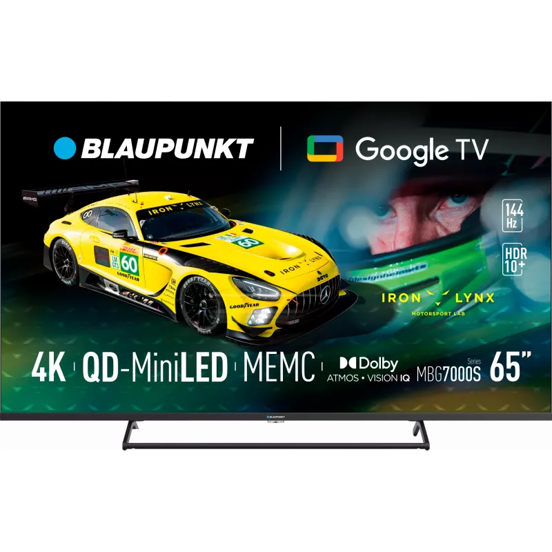Televizorius BLAUPUNKT 65MBG7000S 65 colių Mini LED Smart TV Google TV juodos spalvos, energijos klasė G