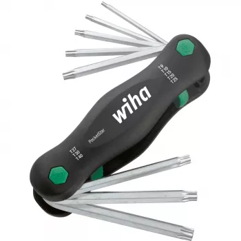 Atsuktuvų rinkinys wiha TORX kampinis 8 dalių Wiha 23049, vidiniai TORX L-rakčiai, kampinės rankenos