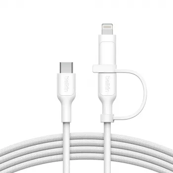 USB laidas Belkin BoostCharge Pro 1,5 m USB C USB C/Lightning baltas