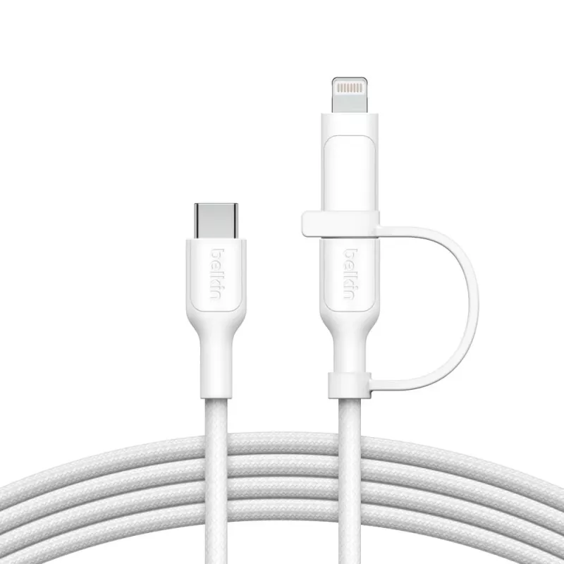 USB laidas Belkin BoostCharge Pro 1,5 m USB C USB C/Lightning baltas