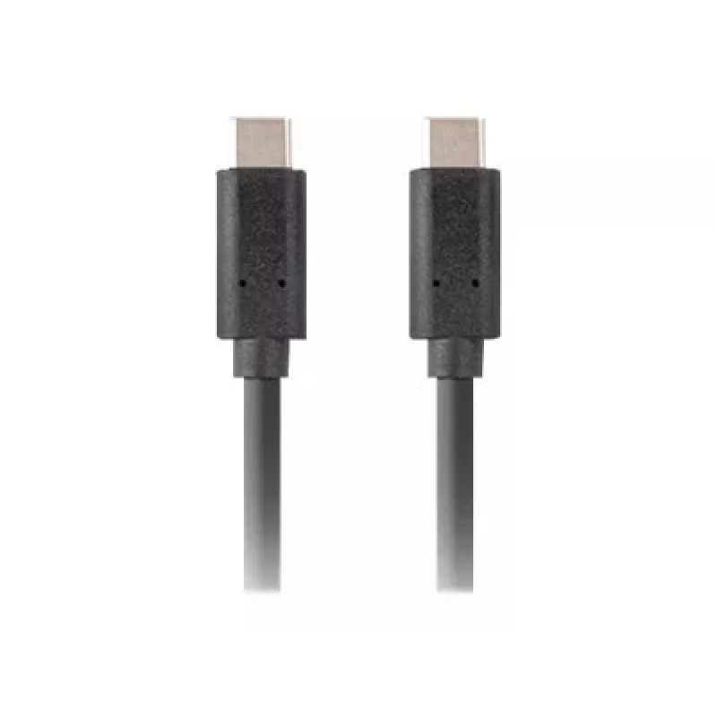USB C į USB C kabelis LANBERG CA-CMCM-32CU-0010-BK — USB 3.2 Gen 2, 1 m, juodas, 100 W įkrovimas, 4K vaizdas