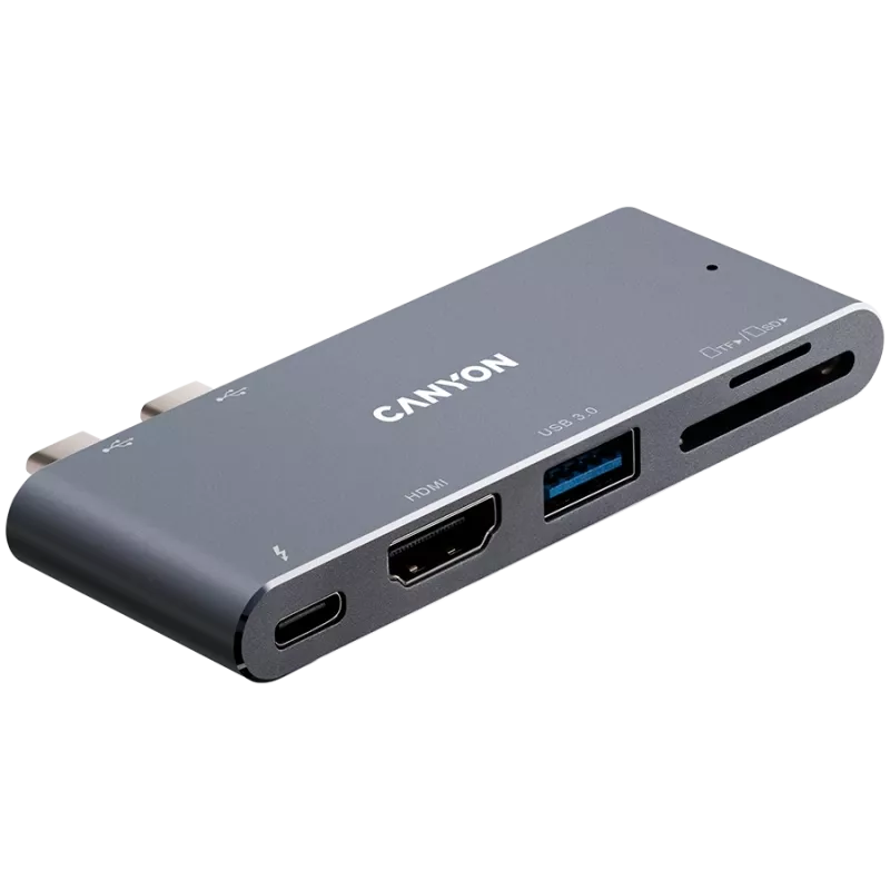CANYON hub DS-5 5in1 Thunderbolt 3 4k Space Pilka