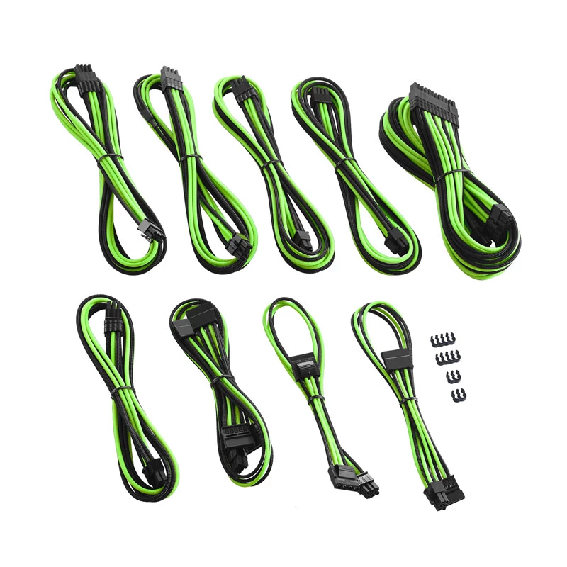 CableMod C-Series PRO ModMesh kabelių rinkinys Corsair AXi/HXi/RM (Geltona etiketė) - juoda/šviesiai žalia
