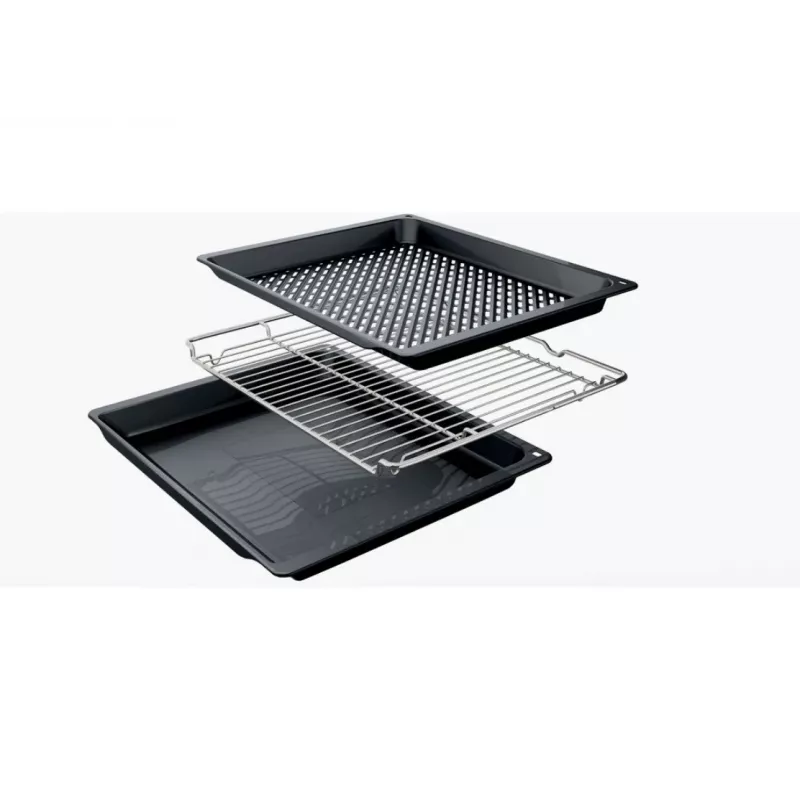 Įmontuojama elektrinė orkaitė Bosch HBG537FB4 su 71 l talpa, 4D karšto oro sistema, EcoClean, griliu, termozondu