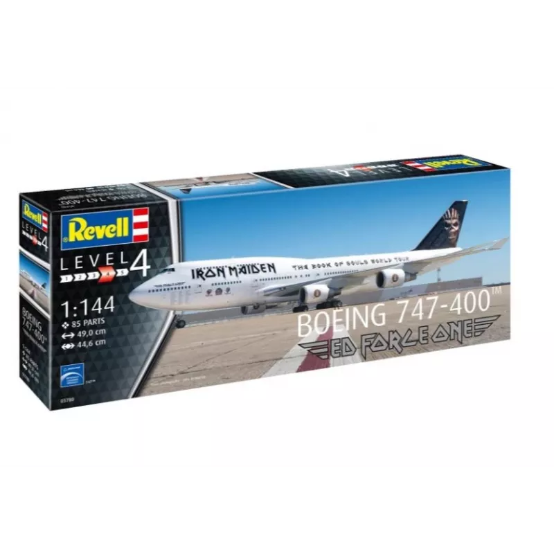 Revell 03780 Boeing 747-400 Iron Maiden Ed Force One 1:144 mastelio nesurinktas/nedažytas plastikinis modelio rinkinys
