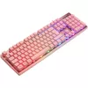 Deltaco GAM-021-RGB-P-DE - pilno dydžio (100%) - USB - membraniniai klavišai - QWERTZ - Rožinė
