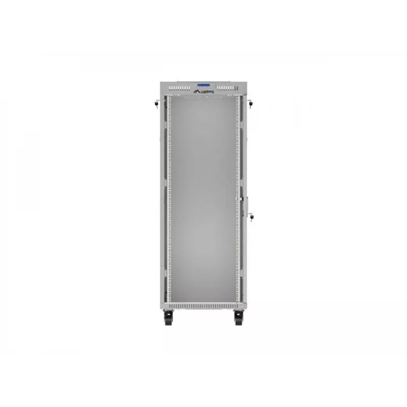 19 colių 32U LANBERG stovimasis stovas-spinta 600×800 mm pilka su stiklinėmis durelėmis ir LCD (plokščia pakuotė)