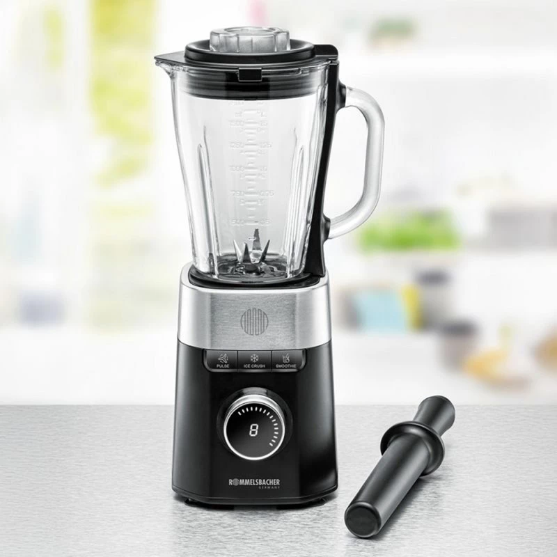 Stacionarus plaktuvas Rommelsbacher MX 1260 — 1200 W, 1,5 l, juodas / nerūdijantis plienas