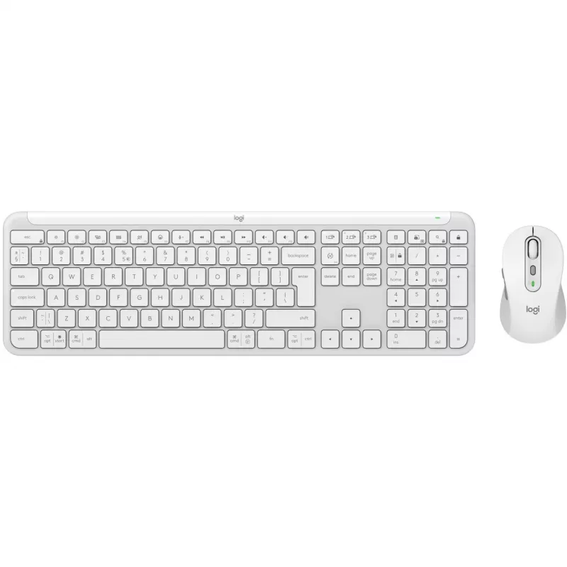Logitech Signature Slim Combo MK950 - Klaviatūros ir pelės rinkinys - 100% pilno dydžio - Belaidis - Bluetooth 5,1 LE - QWERTY - US International - Off-White (920-012491)