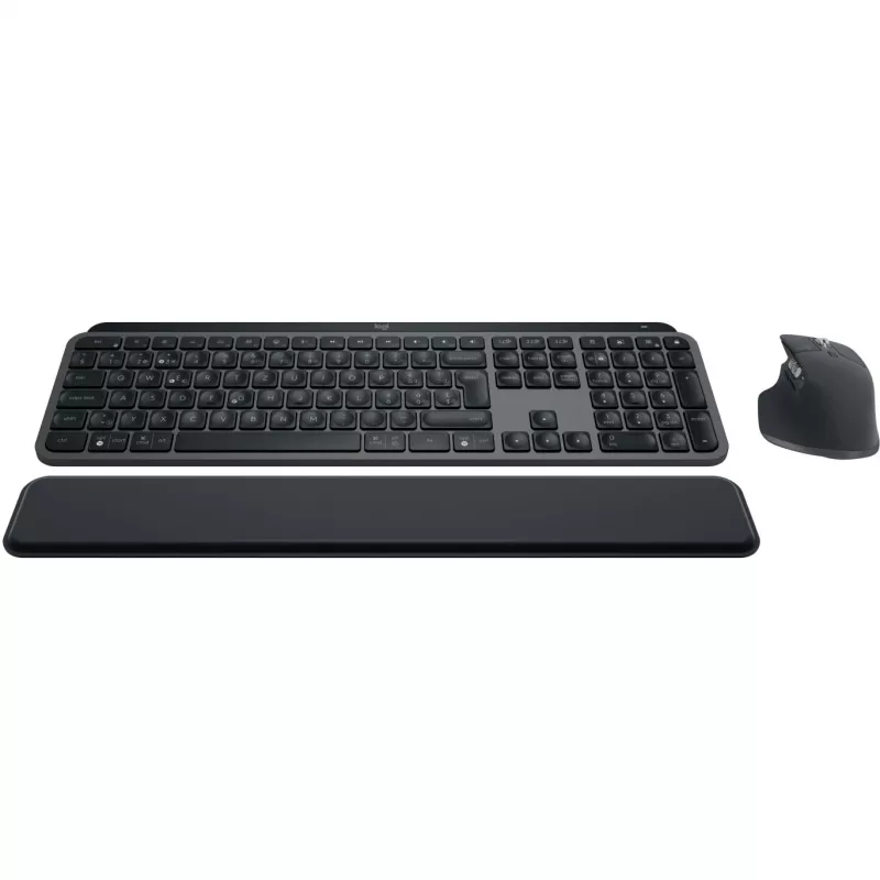 „Logitech MX Keys S Combo“ klaviatūra, pelė įskaičiuota, biuro, RF belaidė + „Bluetooth“, QWERTZ, šveicariška, grafito