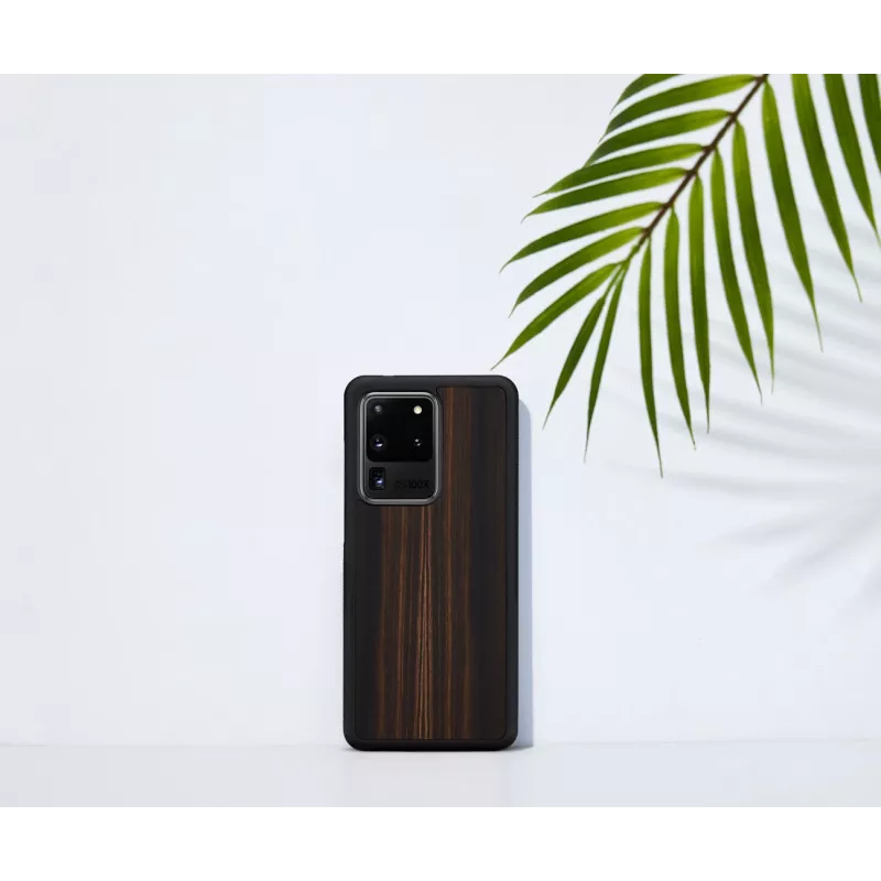 man and wood Galaxy S20 Ultra juodmedžio juodumo telefono dėklas — apsauginis išmaniojo telefono dangtelis