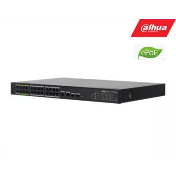 Dahua Technology ePoE DH-LR2226-24ET-360-V2 tinklo komutatorius valdomas L2 Gigabit Ethernet (10/100/1000) maitinimas per Ethernet (PoE) juoda