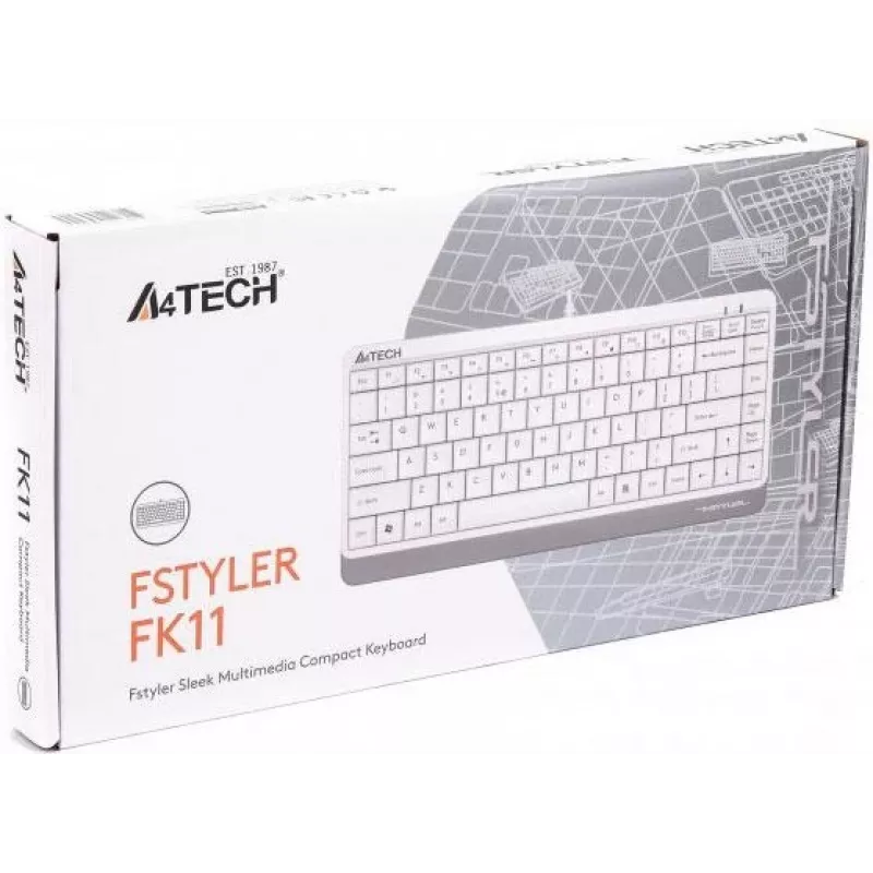 Klaviatūra A4Tech FSTYLER FK11 balta A4TKLA47119 (A4TKLA47119)