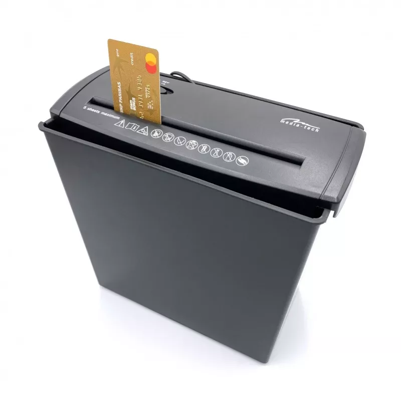 SHREDDER - Dokumentų Smulkintuvas. Smulkina Popierių, Foliją, CD/DVD Diskus, Kreditines Korteles. (MT215)