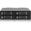 ICY DOCK - ToughArmor MB720MK-B V3 - 4x PCIe 4.0 M.2 NVMe į 4x OCuLink 1x 5,25 col. lizde, mobilus stovas, metalinis, juodas, su raktu (tri-mode suderinamas)
