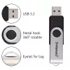 Intenso USB atmintukas Office Line, 64 GB, USB-A, 3.2 Gen 1x1, juodas-sidabrinis, 64 GB, USB Type-A, 3.2 Gen 1 (3.1 Gen 1), sukamas žiedas, juoda, sidabrinė