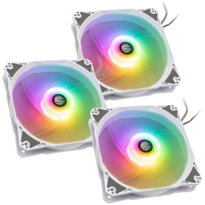 Aušinimo ventiliatorius BitsPower Notos RGB PWM 120mm baltas, 3 vnt.