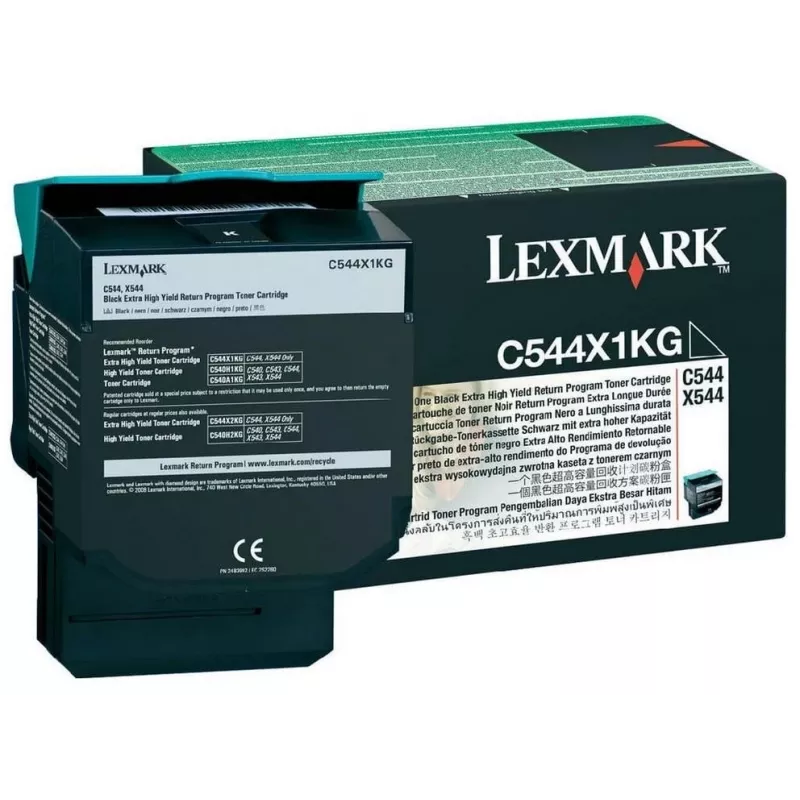 Lexmark C544X1KG - rašalas, juodas - skirtas C544dn, C544dtn, C544dw, C544n, X544dn, X544dn RCS, X544dtn, X544dw, X544n