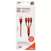USB laidas 2GO 797150 1,5 m USB B USB C/Micro-USB B/Lightning raudonas