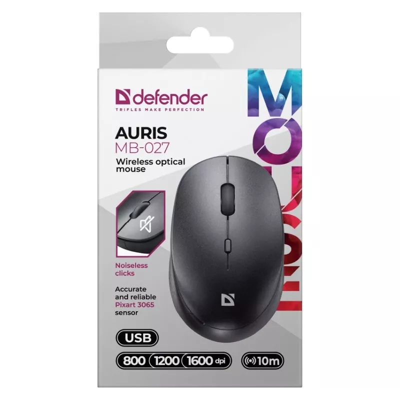 Belaidė pelė DEFENDER AURIS MB-027 sąsaja