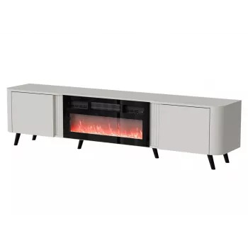 TV spintelė Cama Meble Volare 200 x 39 x 49 cm kašmyro spalvos su elektriniu židiniu