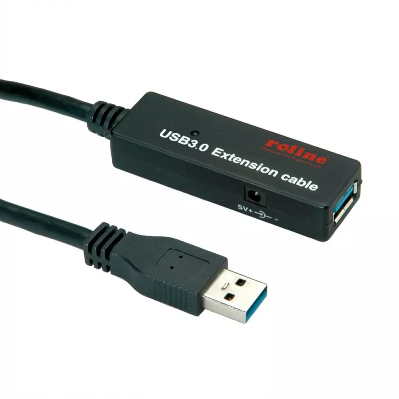 USB kabelis ROLINE 12.04.1070 USB 3.2 Gen 1 10 m juodas