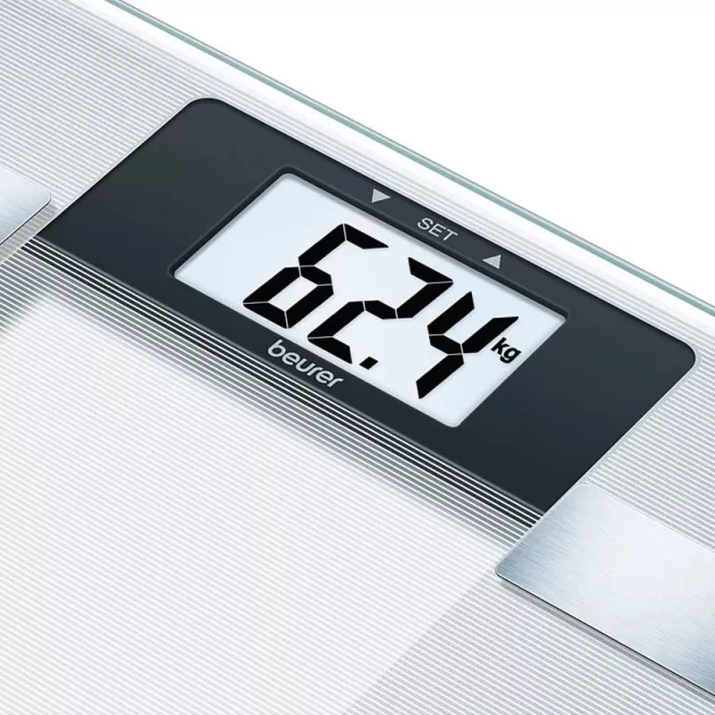 Beurer BG 13 Square Pilka, permatoma elektroninė asmeninė svarstyklė
