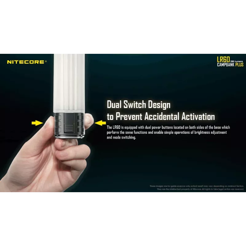 Maitinamas baterijomis stovyklavimo žibintas Nitecore LR60 280 lm USB C