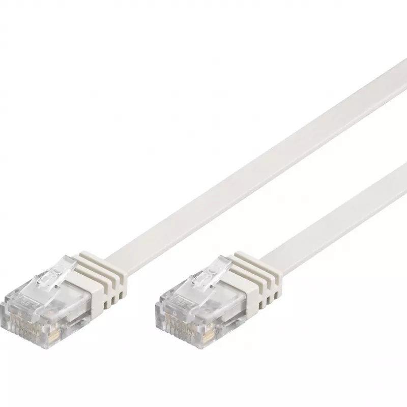 Wentronic Goobay CAT 5e Plokščiasis komutacinis kabelis, U/UTP, Baltas, 15 m - CCA vario mišinys (93364)