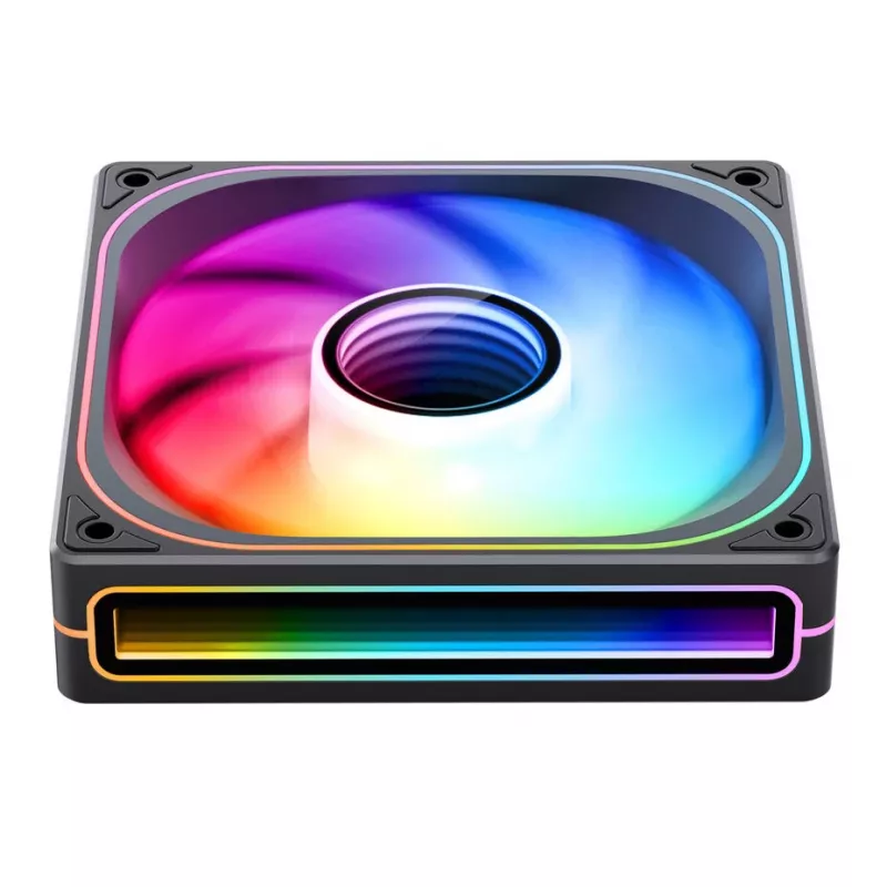 120mm ARGB PWM korpuso ventiliatorius Jonsbo ZB-120 juodas, PWM valdymas, ARGB apšvietimas