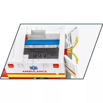 Konstruktorius Cobi RAM 3500 Greitosios pagalbos automobilis modelis 24609 kaladėlių rinkinys