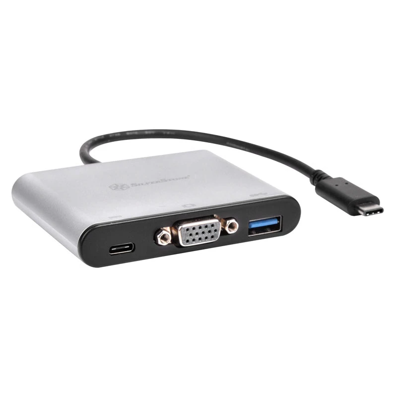Išorinis vaizdo adapteris SidabrinėSTONE CH7517 USB-C į VGA (Chrontel CH7517) išorinio ekrano prijungimas