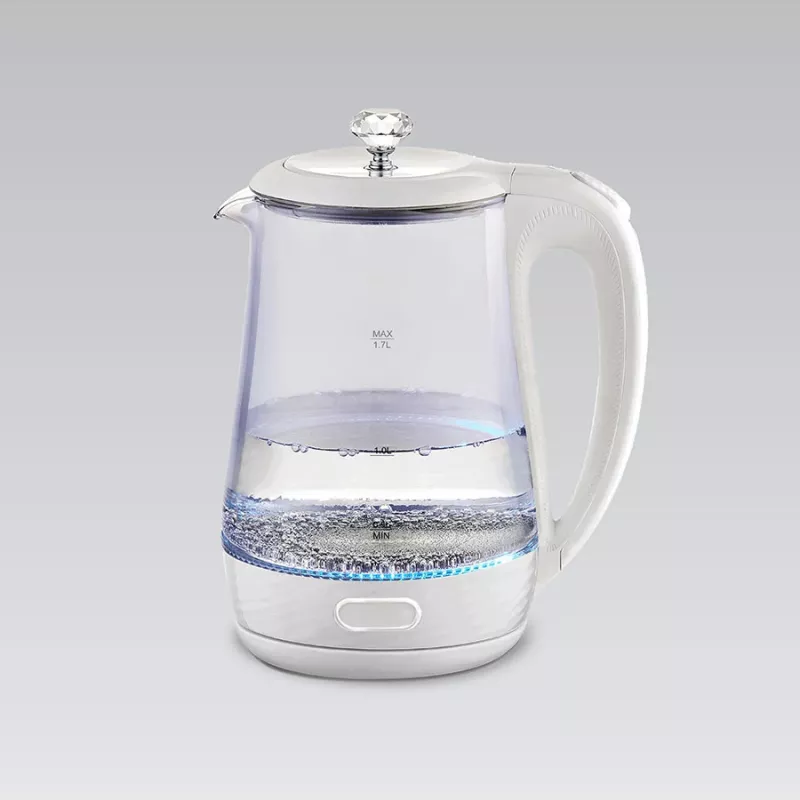 Elektrinis virdulys Maestro MR 052 WH — 1,7 L, 2200 W, permatomas baltas, stiklinis korpusas