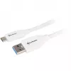 USB 3.2 Gen 2 kabelis, USB-A kištukas > USB-C kištukas (balta, 0,5 metro)