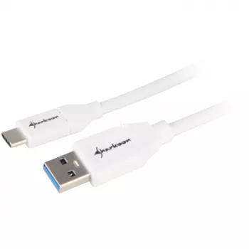 USB 3.2 Gen 2 kabelis, USB-A kištukas > USB-C kištukas (balta, 0,5 metro)