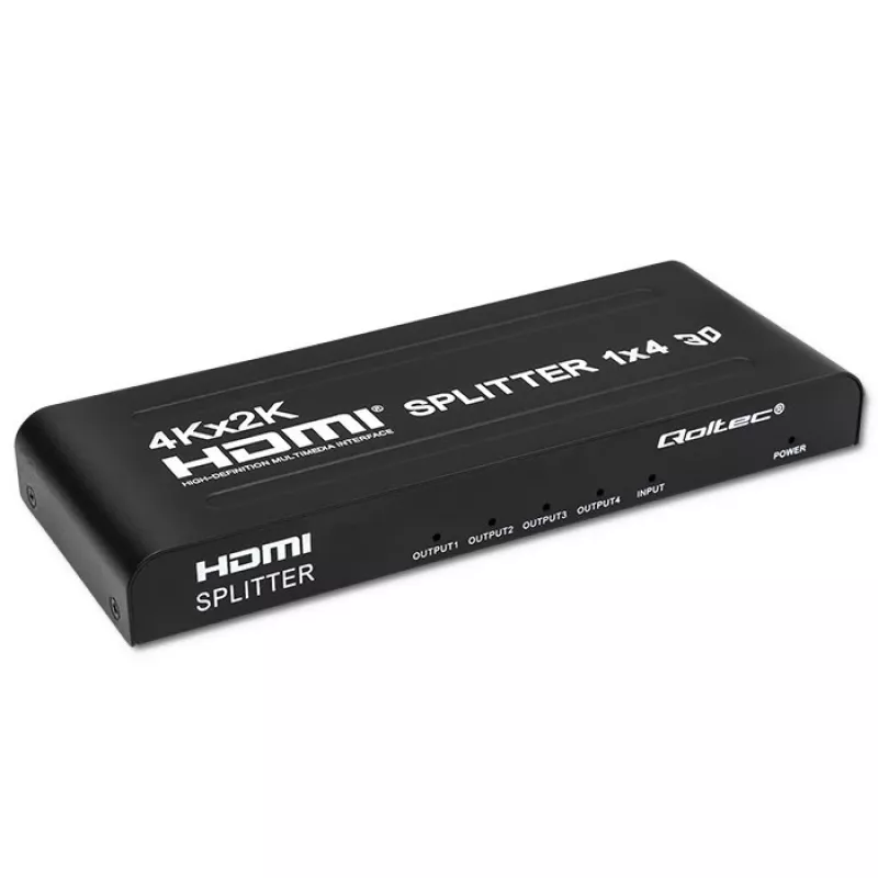 Qoltec 51798 aktyvus HDMI skirstytuvas 4 x HDMI 4K x 2K | 3.4Gb/s