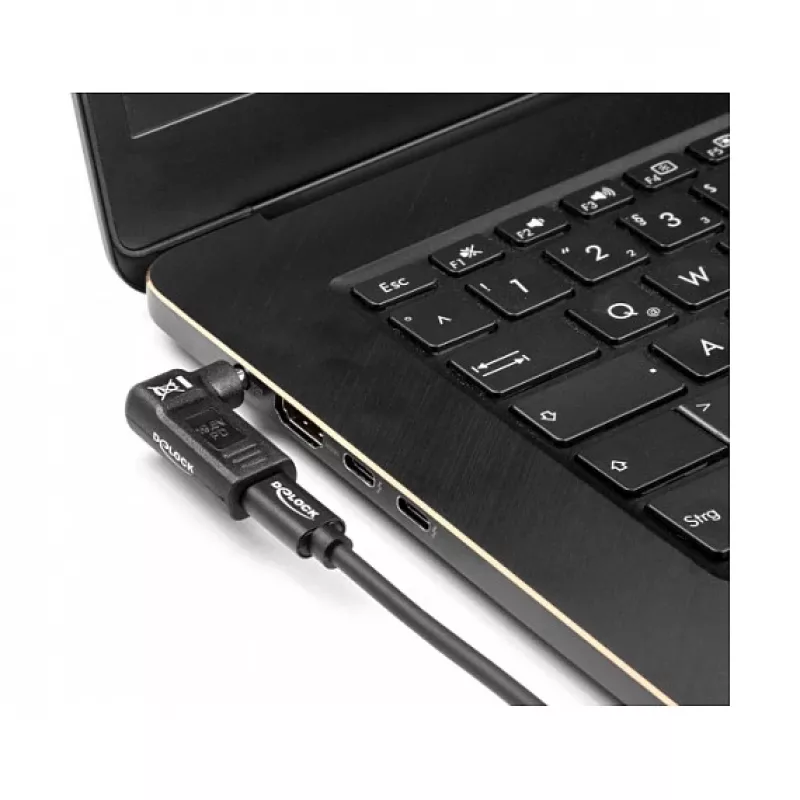 DeLOCK adapteris USB Type-C lizdas į Dell 7,4 x 5,0 mm kištukas 90° kampu