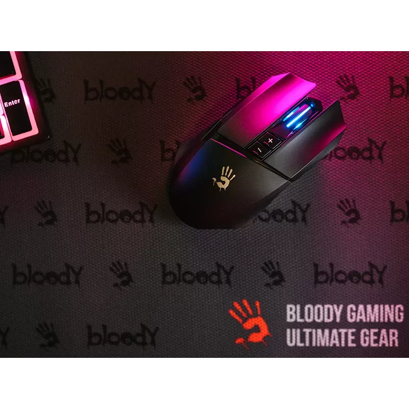 A4TECH BLOODY pelė R36 ULTRA WRLS 2.4G+USB juoda