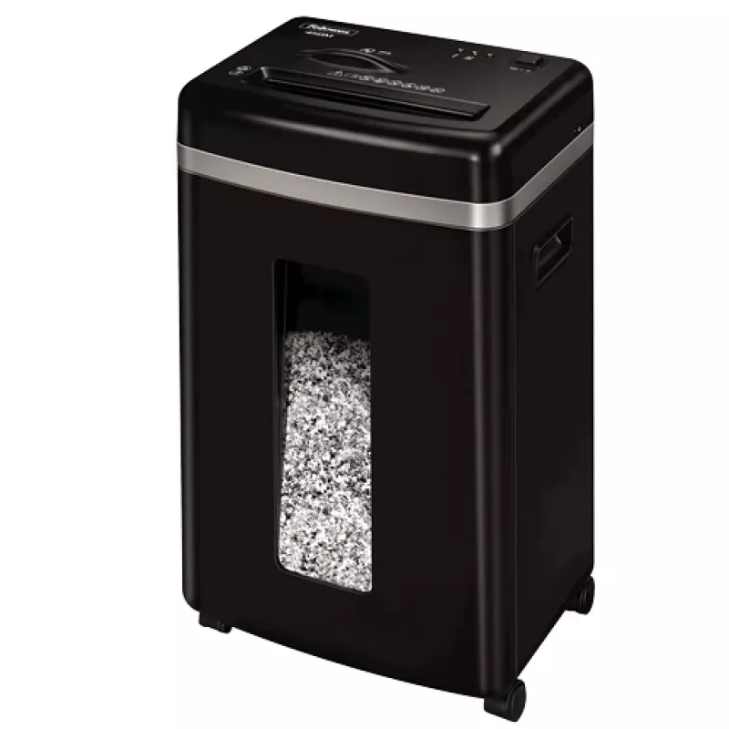 Popieriaus smulkintuvas Fellowes Powershred 450M mikro pjovimo, 9 lapų talpa, 2 x 12 mm, 22 l dėžė, juodas