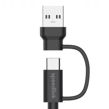 USB 3.2 Gen 1 (3.1 Gen 1) laidas Speedlink SL-460101-BK, 3 m, USB A/USB C į USB C, juodas