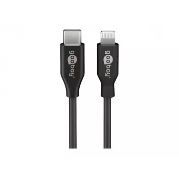 Goobay USB-C™ Lade- und Synchronisationskabel, 1 m, Schwarz - MFi-Kabel für Apple iPhone/iPad Schwarz (39445)