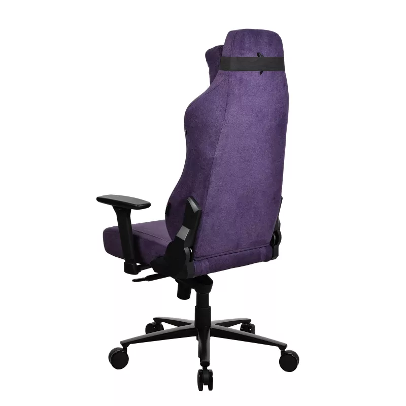 Žaidimų kėdė Arozzi Vernazza SoftFabric Purple — ergonomiškas dizainas, reguliuojami porankiai ir aukštis